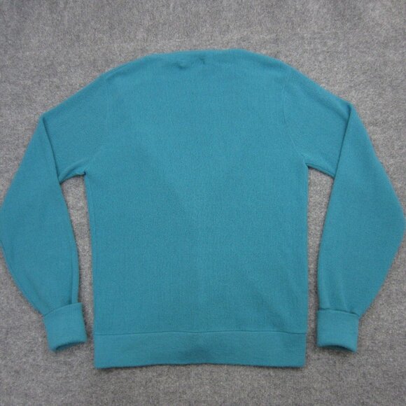 Vintage Christian Dior Mens Cardigan Sweater 100% Orlon Acrylic USA Blue Large - Picture 3 of 10